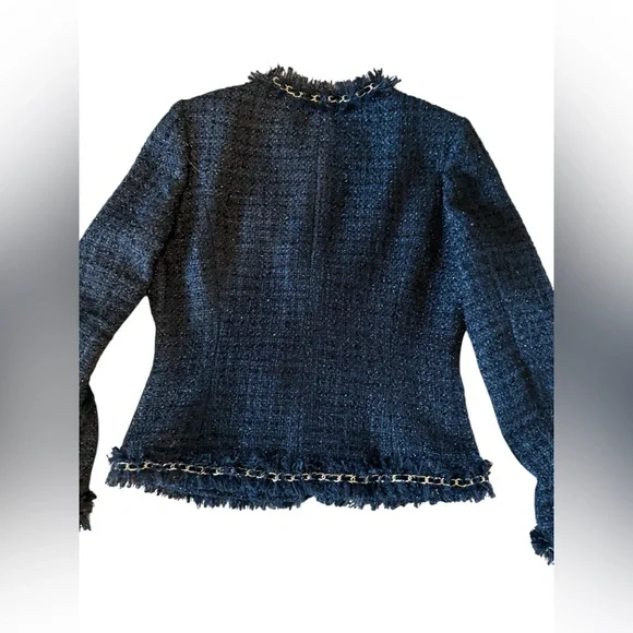 Boston Proper Parisian Tweed Blue Blazer - Picture 5 of 8